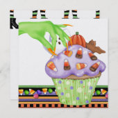 Halloween Cupcake Party Uitnodiging door SRF (Voorkant / Achterkant)