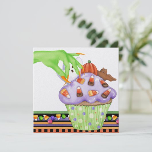 Halloween Cupcake Party Uitnodiging door SRF (Staand voorkant)