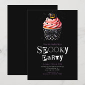 Halloween Cupcake Schattige Moderne Minimalistisch Kaart (Voorkant / Achterkant)