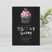 Halloween Cupcake Schattige Moderne Minimalistisch Kaart (Staand voorkant)