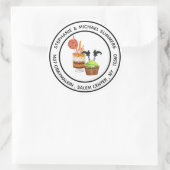 Halloween Cupcake Traktaties Ronde Sticker (Tas)