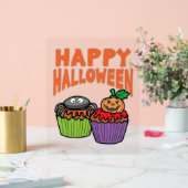 Halloween cupcakes acryl bord (Huwelijk)