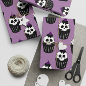 Halloween Cupcakes met schedels voor spookachtige  Cadeaupapier