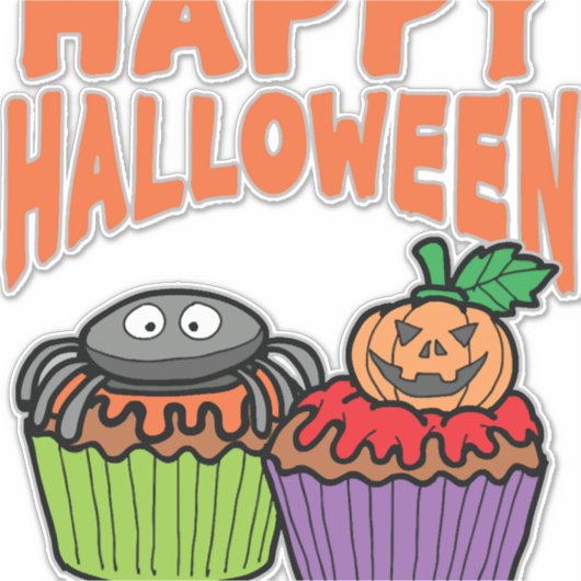 Halloween cupcakes sticker (Voorkant)