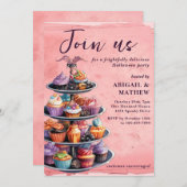 Halloween Cupcakes Trendy Halloween Party Kaart (Voorkant / Achterkant)