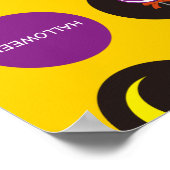 Halloween Custom Cool grillig patroon geel Poster (Hoek)