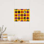Halloween Custom Cool grillig patroon geel Poster (Keuken)