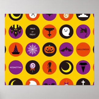 Halloween Custom Cool grillig patroon geel Poster