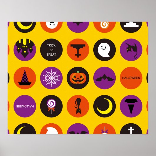 Halloween Custom Cool grillig patroon geel Poster (Voorkant)