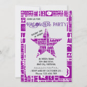 Halloween Custom Cool Whimsical Typography Paarse Kaart (Voorkant)