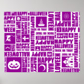Halloween Custom Cool Whimsical Typography Paarse Poster (Voorkant)