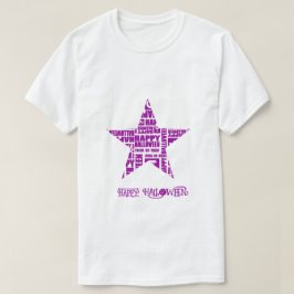 Halloween Custom Cool Whimsical Typography Paarse T-shirt