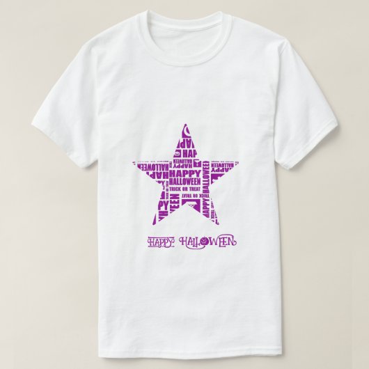 Halloween Custom Cool Whimsical Typography Paarse T-shirt (Design voorkant)