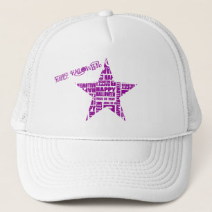 Halloween Custom Cool Whimsical Typography Paarse Trucker Pet