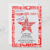 Halloween Custom Cool Whimsical Typography Rood Kaart (Voorkant)