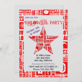 Halloween Custom Cool Whimsical Typography Rood Kaart (Voorkant / Achterkant)