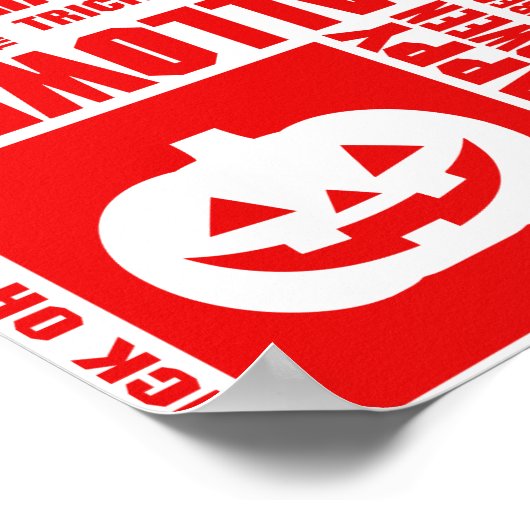 Halloween Custom Cool Whimsical Typography Rood Poster (Hoek)