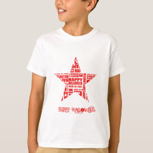 Halloween Custom Cool Whimsical Typography Rood T-shirt