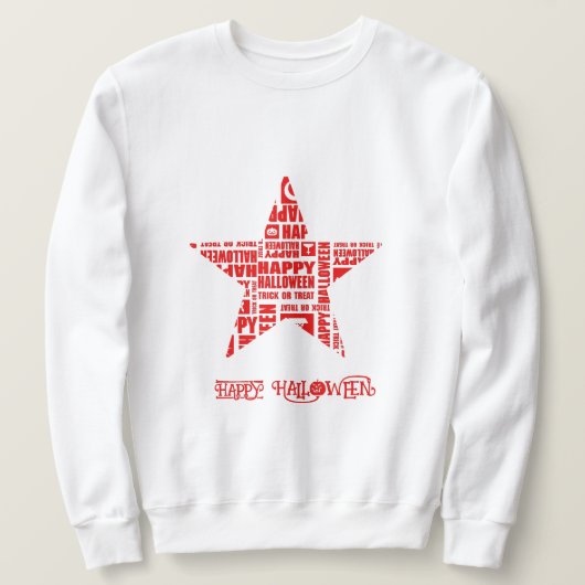 Halloween Custom Cool Whimsical Typography Rood Trui (Design voorkant)