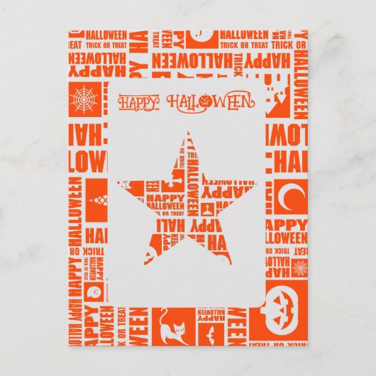 Halloween Custom Cool Whimsical Typography Sinaasa Briefkaart (Voorkant)