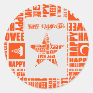 Halloween Custom Cool Whimsical Typography Sinaasa Ronde Sticker