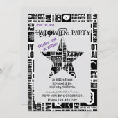 Halloween Custom Cool Whimsical Typography Zwart Kaart (Voorkant / Achterkant)