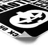 Halloween Custom Cool Whimsical Typography Zwart Poster (Hoek)