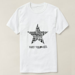 Halloween Custom Cool Whimsical Typography Zwart T-shirt