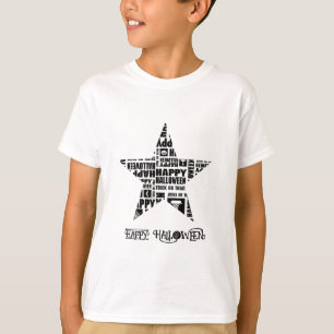 Halloween Custom Cool Whimsical Typography Zwart T-shirt