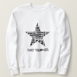 Halloween Custom Cool Whimsical Typography Zwart Trui