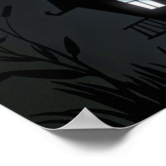 Halloween Custom Cool Whimsical Witch Silhouette Poster (Hoek)