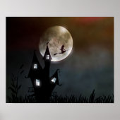 Halloween Custom Cool Whimsical Witch Silhouette Poster (Voorkant)