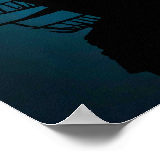 Halloween Custom Cool Whimsical Witch Silhouette Poster