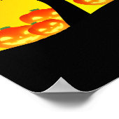 Halloween Custom Cool Whimsical Witch Sinaasappel Poster (Hoek)