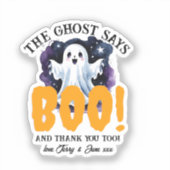 Halloween Custom-Cut Vinyl Sticker | griezelig (Voorkant)