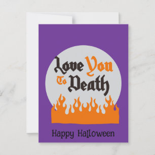 Halloween Custom grillig Grappig Modern Paarse Briefkaart