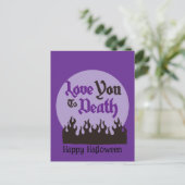 Halloween Custom grillig Grappig Modern Paarse Briefkaart (Staand voorkant)