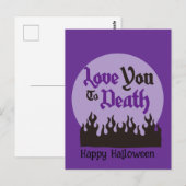 Halloween Custom grillig Grappig Modern Paarse Briefkaart (Voorkant / Achterkant)