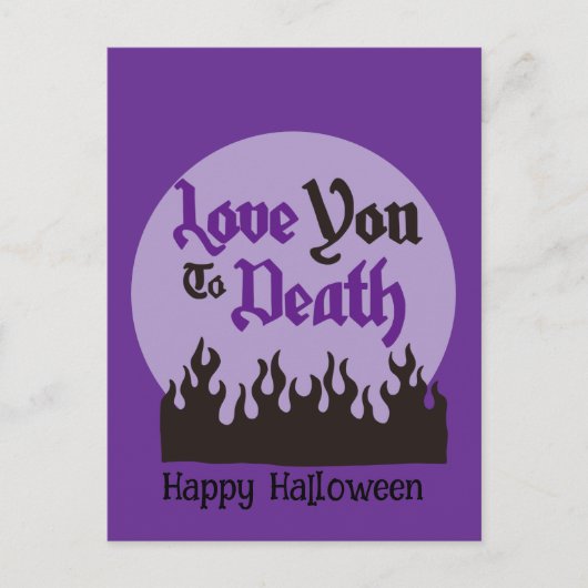 Halloween Custom grillig Grappig Modern Paarse Briefkaart (Voorkant)