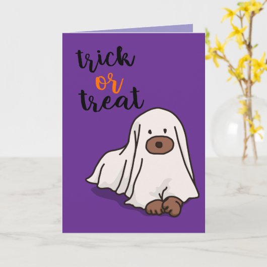 Halloween Custom grillig Grappig Modern Paarse Kaart (Gele Bloem)