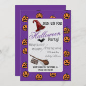 Halloween Custom grillig Grappig Modern Paarse Kaart (Voorkant / Achterkant)