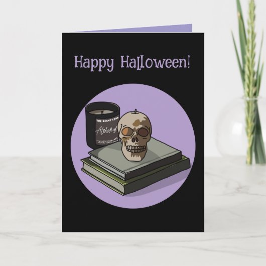 Halloween Custom grillig Grappig Modern Paarse Kaart (Voorkant)