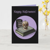 Halloween Custom grillig Grappig Modern Paarse Kaart (Gele Bloem)