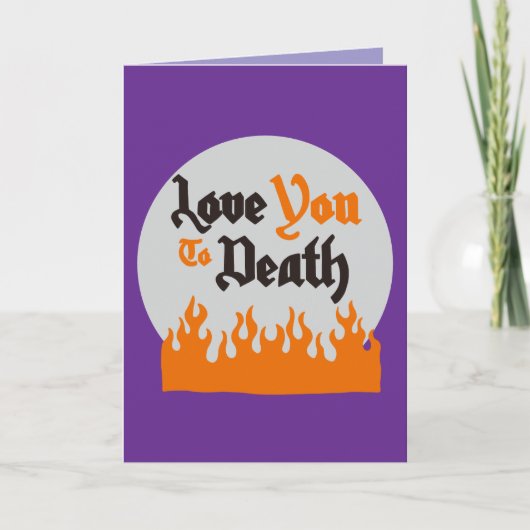 Halloween Custom grillig Grappig Modern Paarse Kaart (Voorkant)