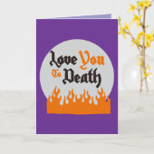 Halloween Custom grillig Grappig Modern Paarse Kaart (Gele Bloem)