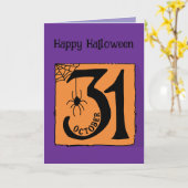 Halloween Custom grillig Grappig Modern Paarse Kaart (Gele Bloem)