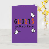 Halloween Custom grillig Grappig Modern Paarse Kaart (Gele Bloem)