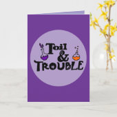 Halloween Custom grillig Grappig Modern Paarse Kaart (Gele Bloem)