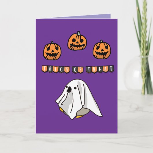 Halloween Custom grillig Grappig Modern Paarse Kaart (Voorkant)