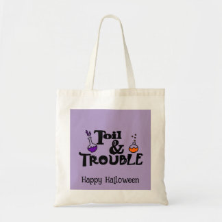 Halloween Custom grillig Grappig Modern Paarse Tote Bag